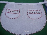 Apron with regional embroidery red-green (kś-2)
