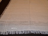 Bieżnik lniano-bawełniany ręcznie tkany wybielany len 70x120 cm (k-1b)
