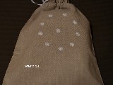 Woreczek lniany na chleb, haftowany wzr kurpiowski 40x33 (gs-2)