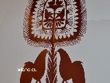 Wycinanka ludowa, kurpiowska - leluja, drzewko szczęścia , wys. 28 cm (czk-27)