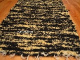 Chodnik bawełniany ręcznie tkany czarno-żółty 50x100 cm
