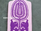 Cutout Kurpian - Star Kurpian - colour violet -  glued on a wooden kitchen board.37x16 cm (ww-16)