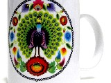 Cup with the folk motif cut out - peacock