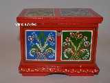 Regional dowry box in hand-painted Zawiślecka (12,5x9x10)