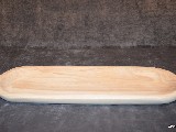 Naczynie drewniane, miska płaska dł. 44 cm, szer. 13 cm