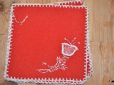 Hand embroidered tablemats - set. 6 small tablemats (kz-8)