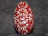 Burgundy Easter egg - goose egg, Kuyavian pattern, hand-painted