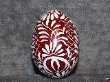 Burgundy Easter egg - chicken egg, Kuyavian pattern, hand-painted